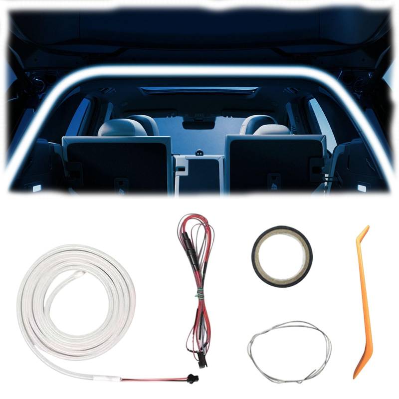Dynamic Flowing Car Trunk Light Strip, 2M/4M Auto-Kofferraum Lichtstreifen, Flexible Automatischer Sensor Tail Box Lichtleiste, Innenbeleuchtung Dekoration (Blau, 2M) von Generisch