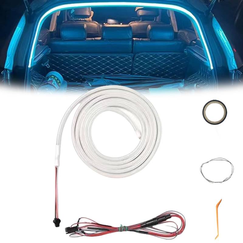 Dynamic Flowing Car Trunk Light Strip, Auto-Kofferraum Lichtstreifen, Automatischer Sensor Tail Box Light Strip, Led Strip Lights for Car Trunk Cargo Interior Illumination Decoration (Blau, 2M) von Generisch