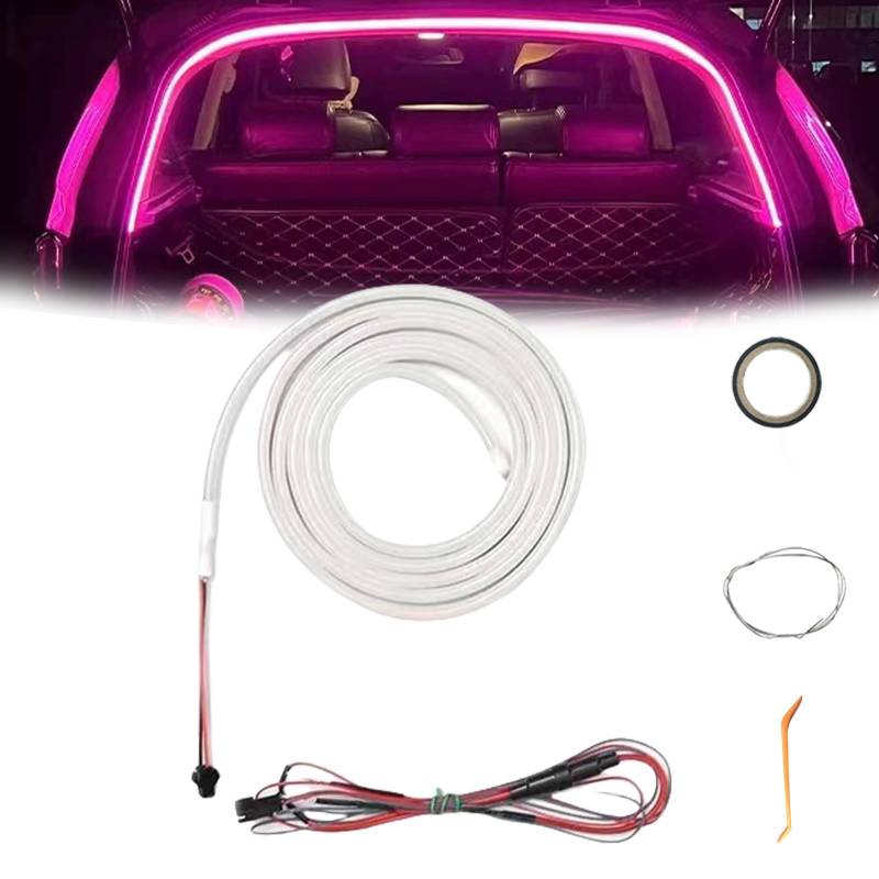 Dynamic Flowing Car Trunk Light Strip, Auto-Kofferraum Lichtstreifen, Automatischer Sensor Tail Box Light Strip, Led Strip Lights for Car Trunk Cargo Interior Illumination Decoration (Lila, 2M) von Generisch