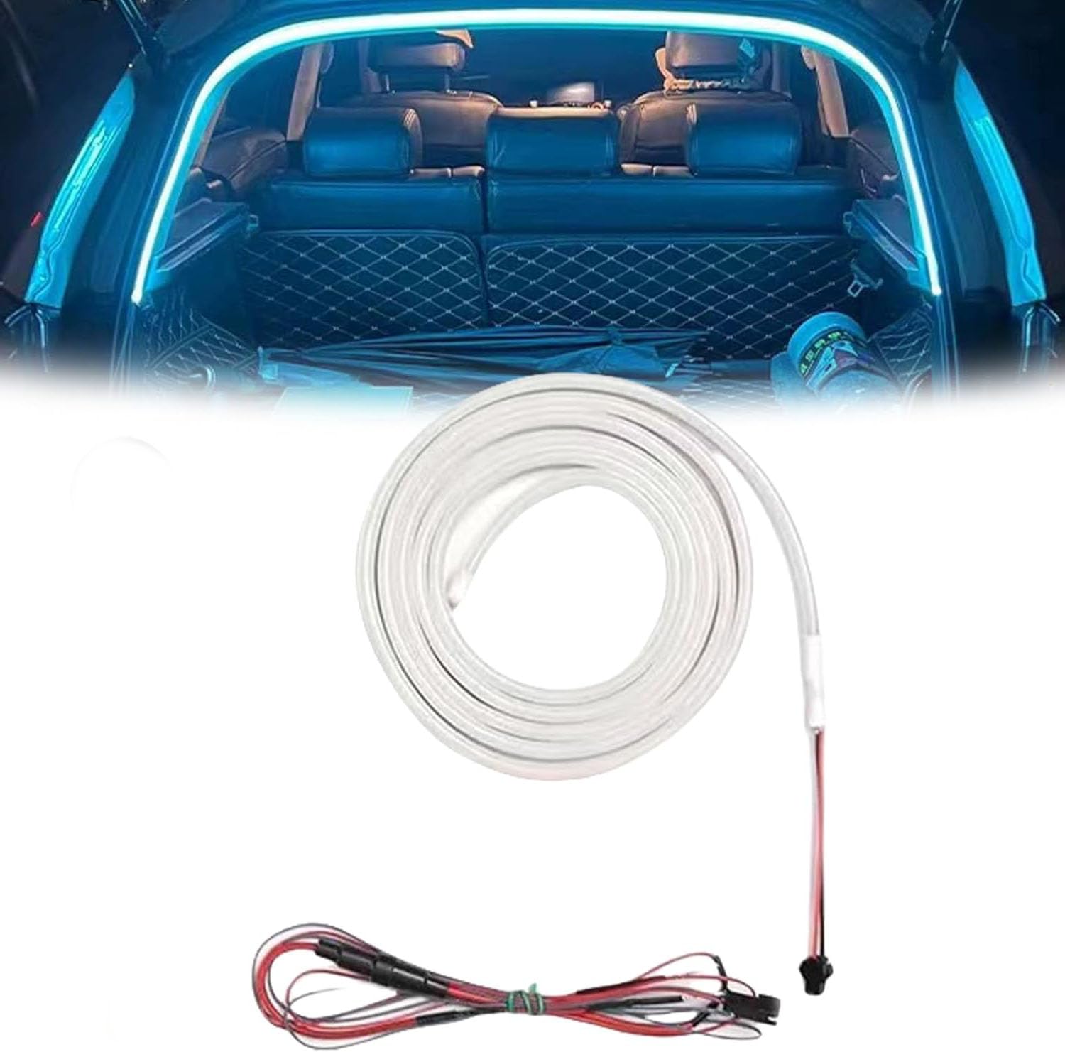Dynamic Flowing Car Trunk Light Strip, Automatischer Sensor Tail Box Light Strip, Led Strip Lights for Car Trunk Cargo Area or Interior Illumination Decoration (Blue, 4m) von Generisch