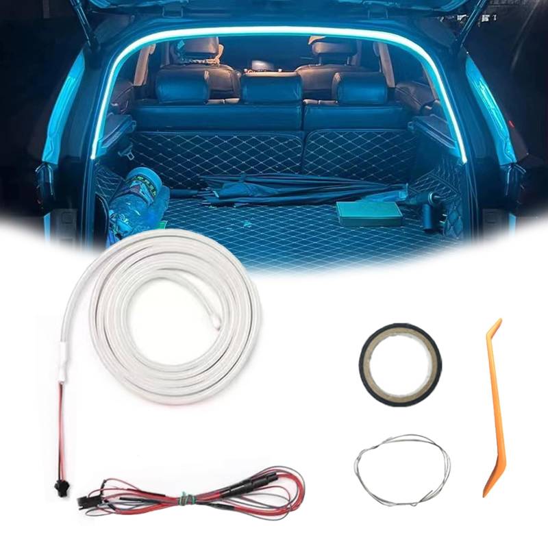 Dynamic Flowing Car Trunk Light Strip, Upgrade Flexible Universal Trunk LED Light Strip, Universal Waterproof Cargo Ambient Lighting for Car Trunk Illumination Decoration (Blue,2 m/6.6ft) von Generisch
