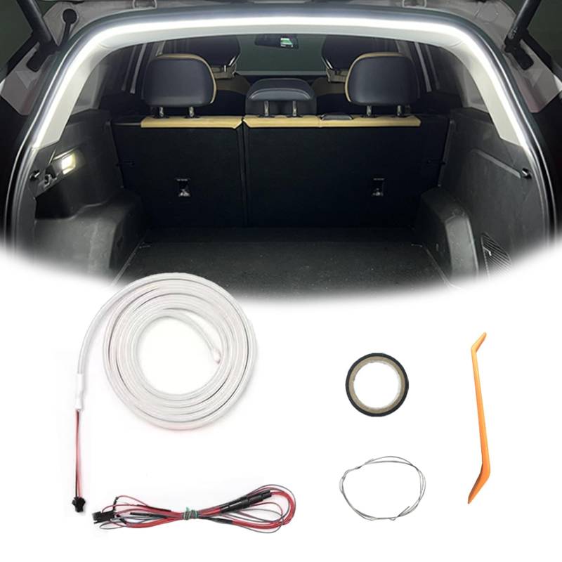 Dynamic Flowing Car Trunk Light Strip, Upgrade Flexible Universal Trunk LED Light Strip, Universal Waterproof Cargo Ambient Lighting for Car Trunk Illumination Decoration (Cool White,2 m/6.6ft) von Generisch