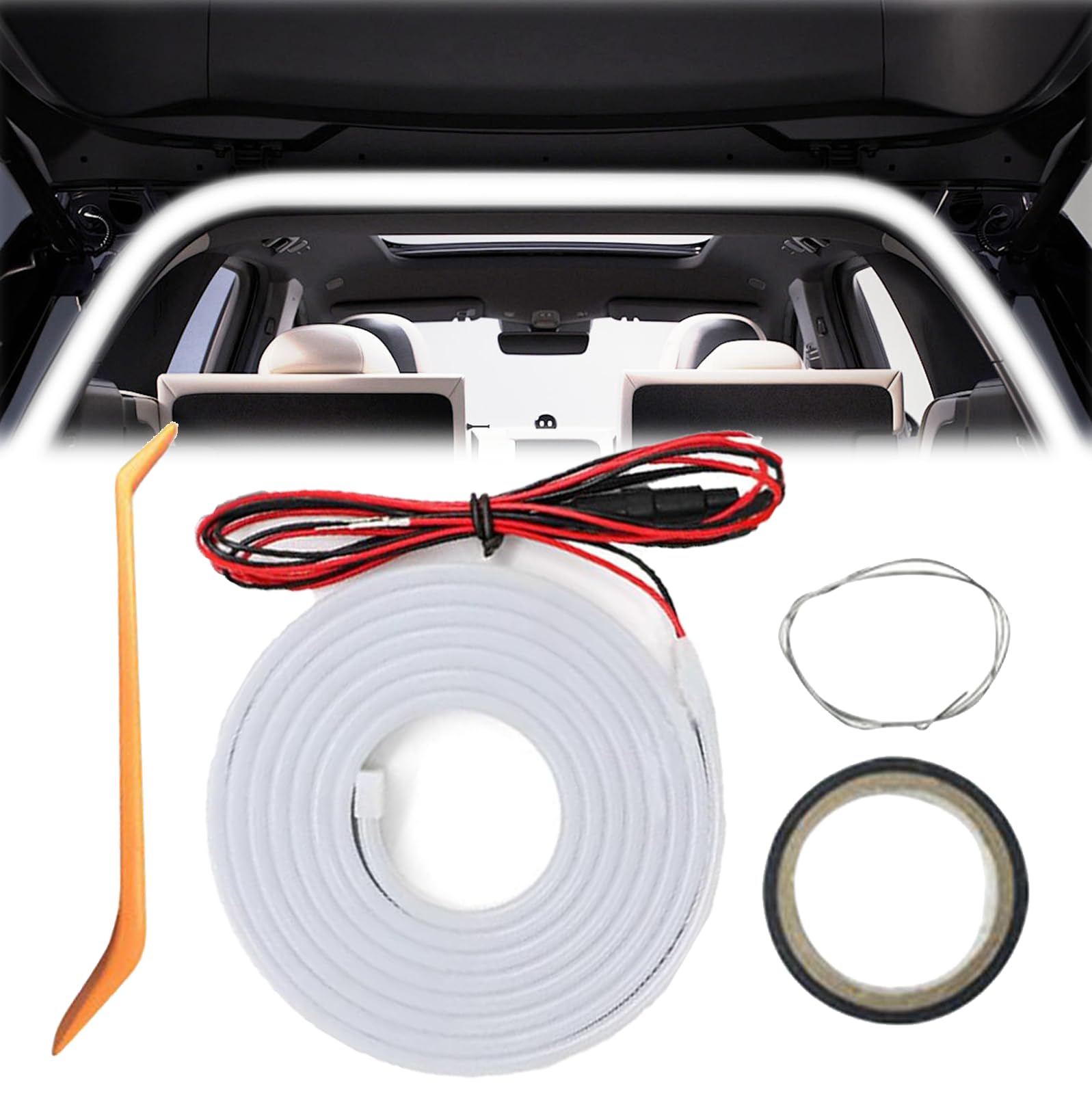Dynamic Flowing Car Trunk Light Strip, automatischer Sensor-Heckkasten-Lichtstreifen, LED-Lichtstreifen für den Kofferraum oder die Innenbeleuchtung (White) von Generisch