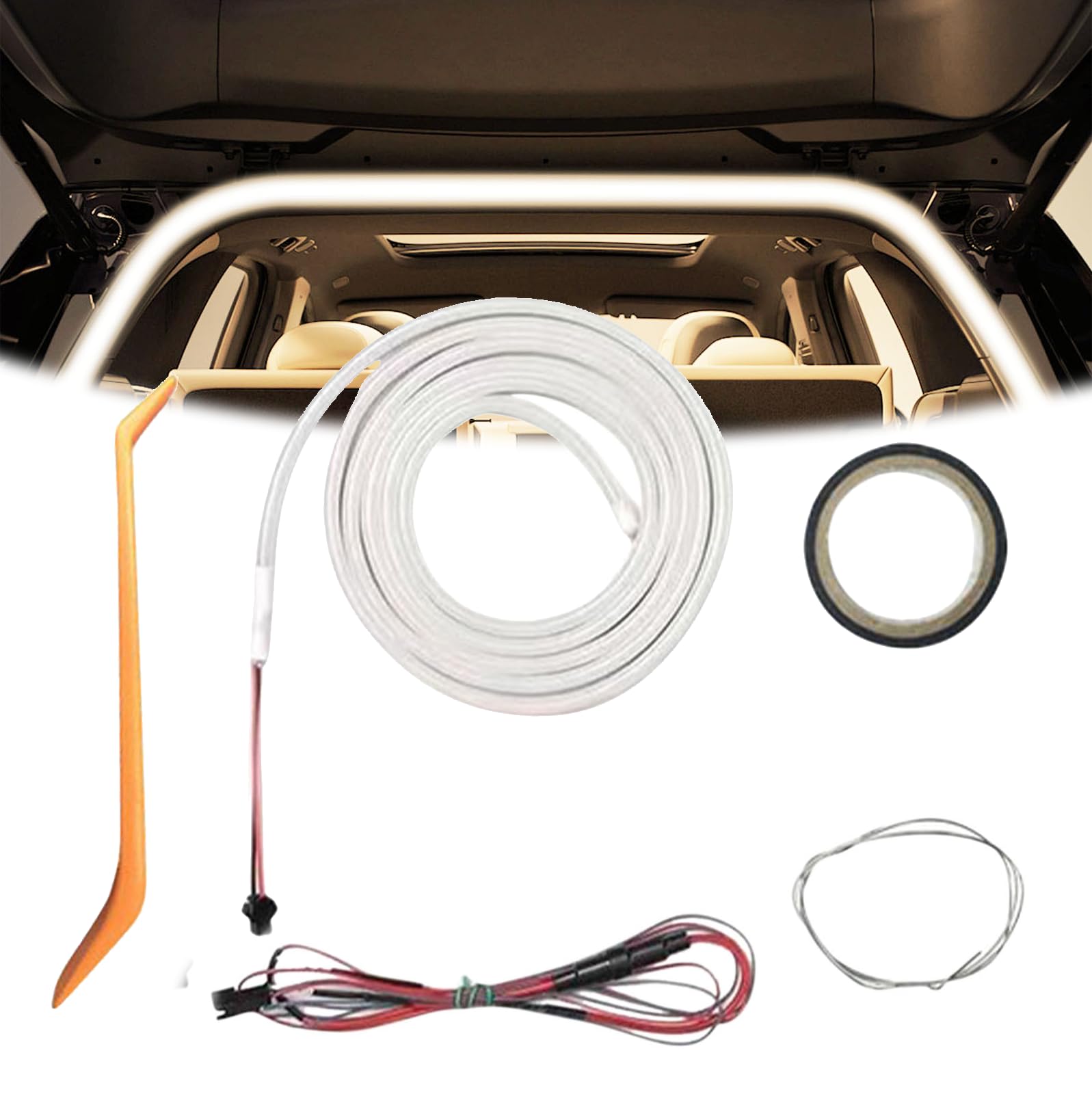 Dynamic Flowing Car Trunk Light Strip,Automatischer Sensor Tail Box Light Strip, Led Strip Lights for Car Trunk Cargo Area or Interior Illumination Decoration (B) von Generisch
