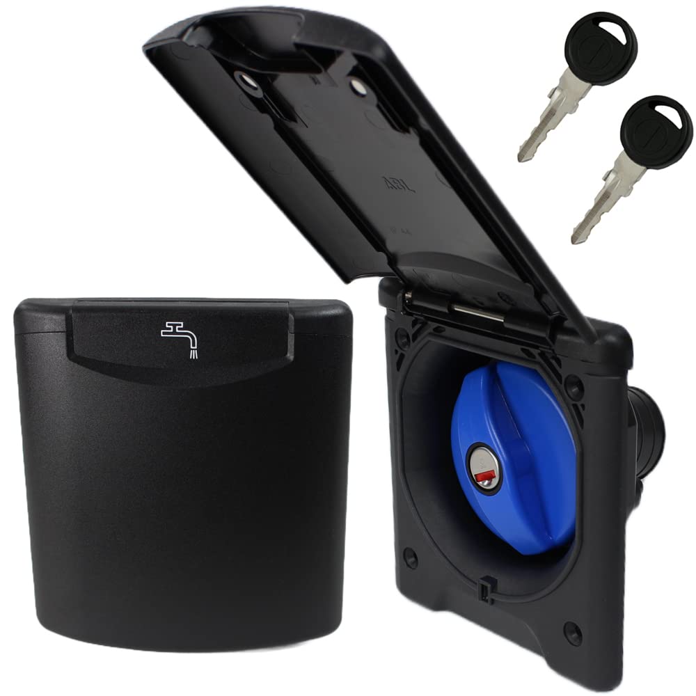 Einfüllstutzen + Tankdeckel Wasser Frischwassertank Wohnwagen Wohnmobil Boot Magnetdeckel 40 mm schwarz Einfüllstutzen + Tankdeckel Wasser Frischwassertank Wohnwagen Wohnmobil Boot Magnetdeckel 40 mm schwarz von Generisch