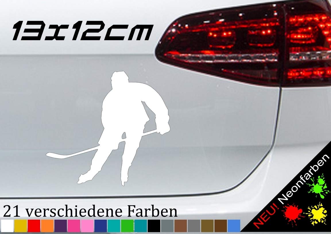 Eishockey Silhouette Sticker Kleber Vinyl Schläger Sport Eis ice DEL NHL 13x12cm in 21 Farben von Generisch