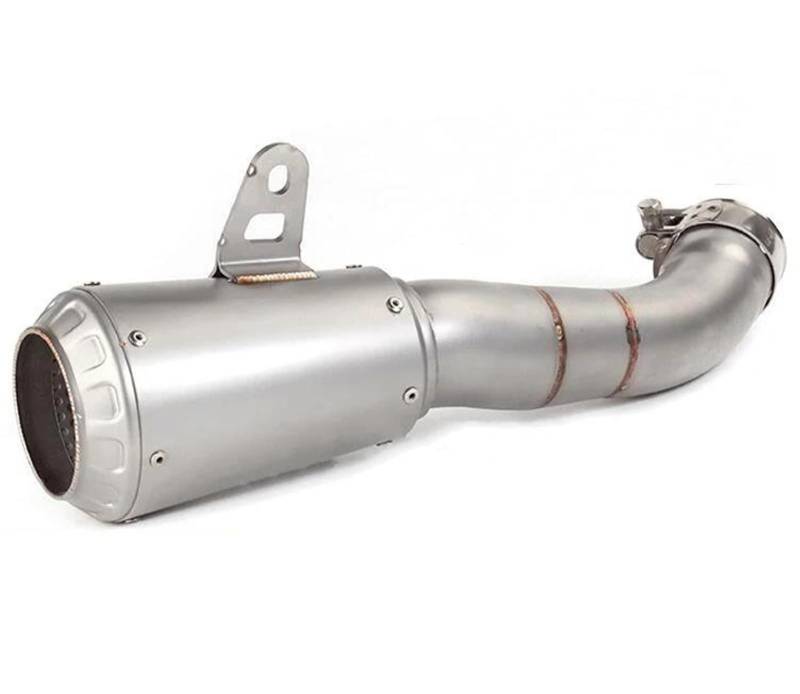 Endrohr Motorrad-Auspuff-Schalldämpfer-Anschluss Mittleres Verbindungsrohr Geeignet Für Y&amaha R25 R3 YZF-R3 R25 MT03 MT25 2014–2021(Silber) von Generisch