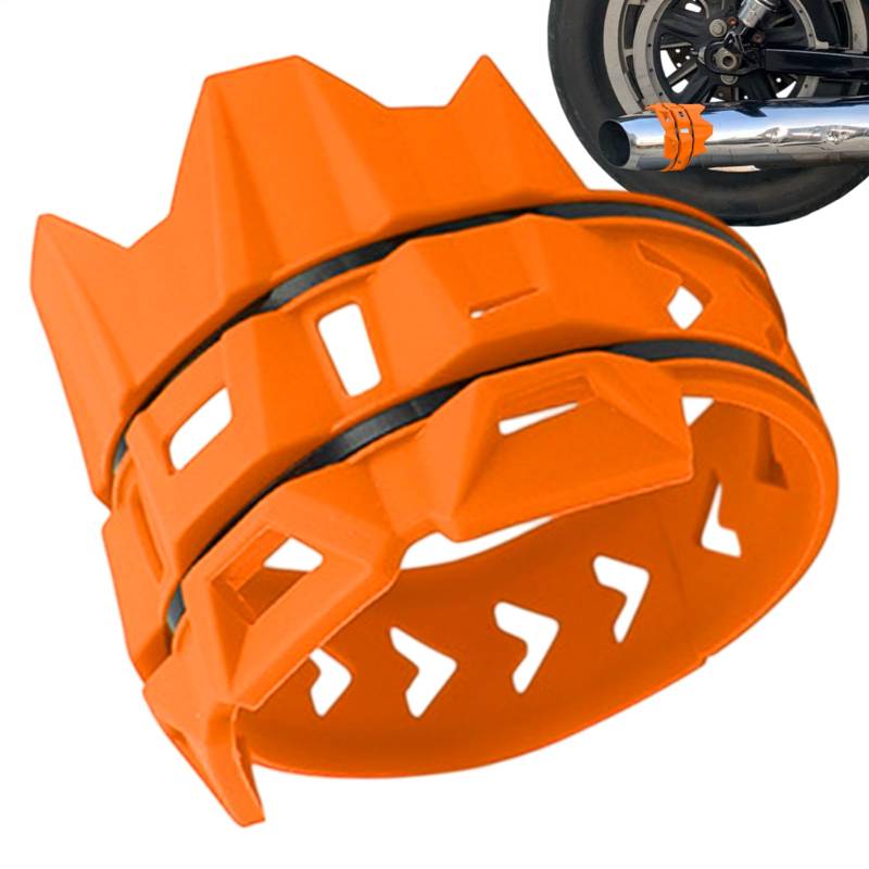 Endrohr-Schutzabdeckung | Hitzeschutz Schutzring Für Auspuffendrohre | Elastischer Schalldämpferring für Motorradfahrer und Profis von Generisch