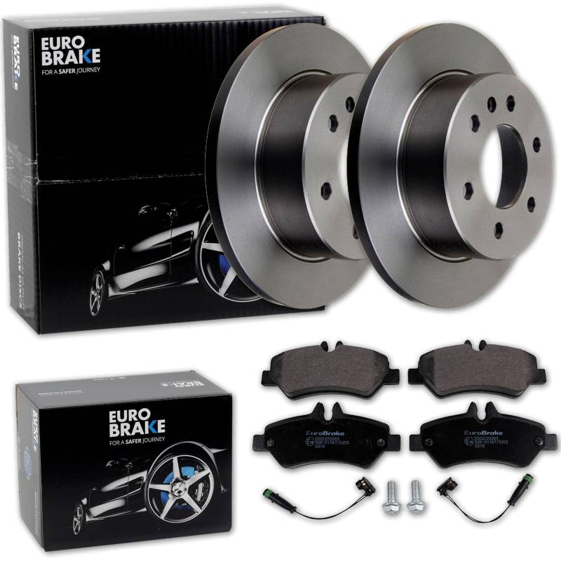 EuroBrake Bremsscheiben 298mm + Bremsbeläge hinten für Sprinter 906 von Generisch