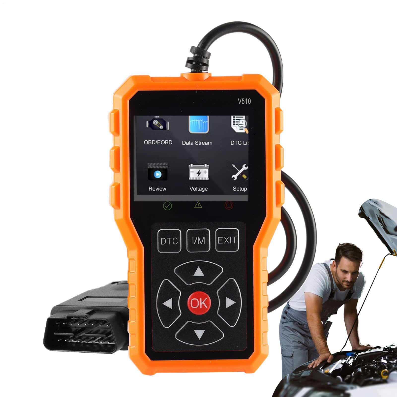 Fahrzeugdiagnosescanner, Car Diagnostic Scanner - 2-in-1 Instrument Lesen und Löschen von Fehlerdatenfehler Scanner | Auto Engine Fehlercode Reader Automotive Diagnose -Scan -Tool für Check Engine Fahrzeugdiagnosescanner, Car Diagnostic Scanner - 2-in-1 Instrument Lesen und Löschen von Fehlerdatenfehler Scanner | Auto Engine Fehlercode Reader Automotive Diagnose -Scan -Tool für Check Engine von Generisch