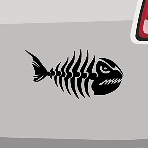 Fisch Aufkleber Skelett -6 Größen- Sticker Auto Fish Fischen Wasser Bone lustig in 6 Größen und 21 Farben von generisch