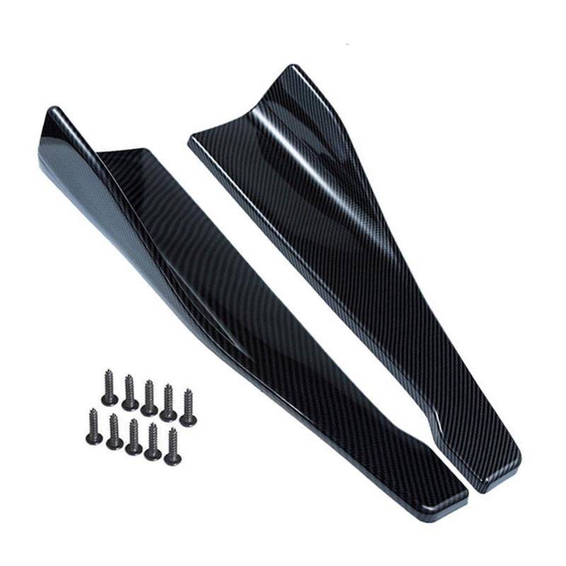 Frontspoiler Universal Auto Vorne Hinten Stoßstange Streifen Lip Spoiler Diffusor Splitter Kratz Schutz Carbon Fiber Winglets Seite Rock Erweiterung Heckspoiler(Carbon Fiber 2) von Generisch