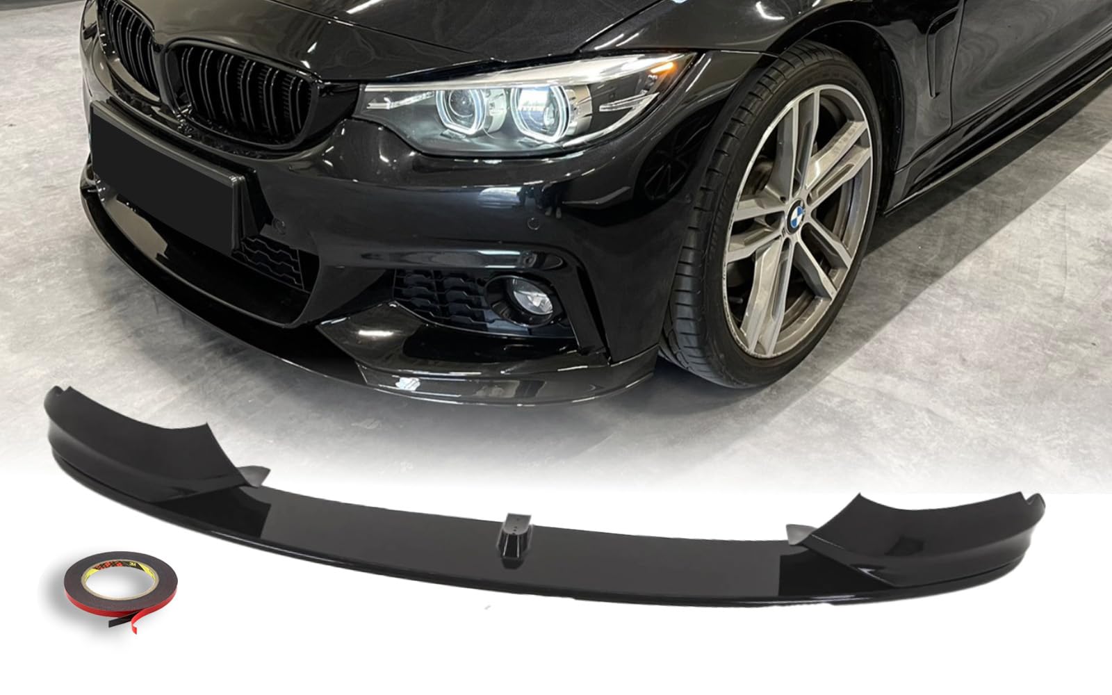 Frontstoßstangen-Spoiler mit Splittera für BMW 4er F32 F33 F36 glänzend schwarz 2014-2016 Performance Tuning von Generisch