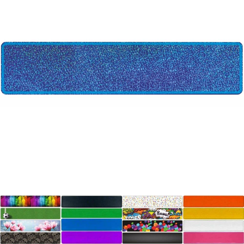 Fun-KENNZEICHEN Wunschkennzeichen | Namensschild |520x110 mm | viele Farben | Funschilder individuell mit Wunschtext gestaltbar (Glitzer blau) von Generisch