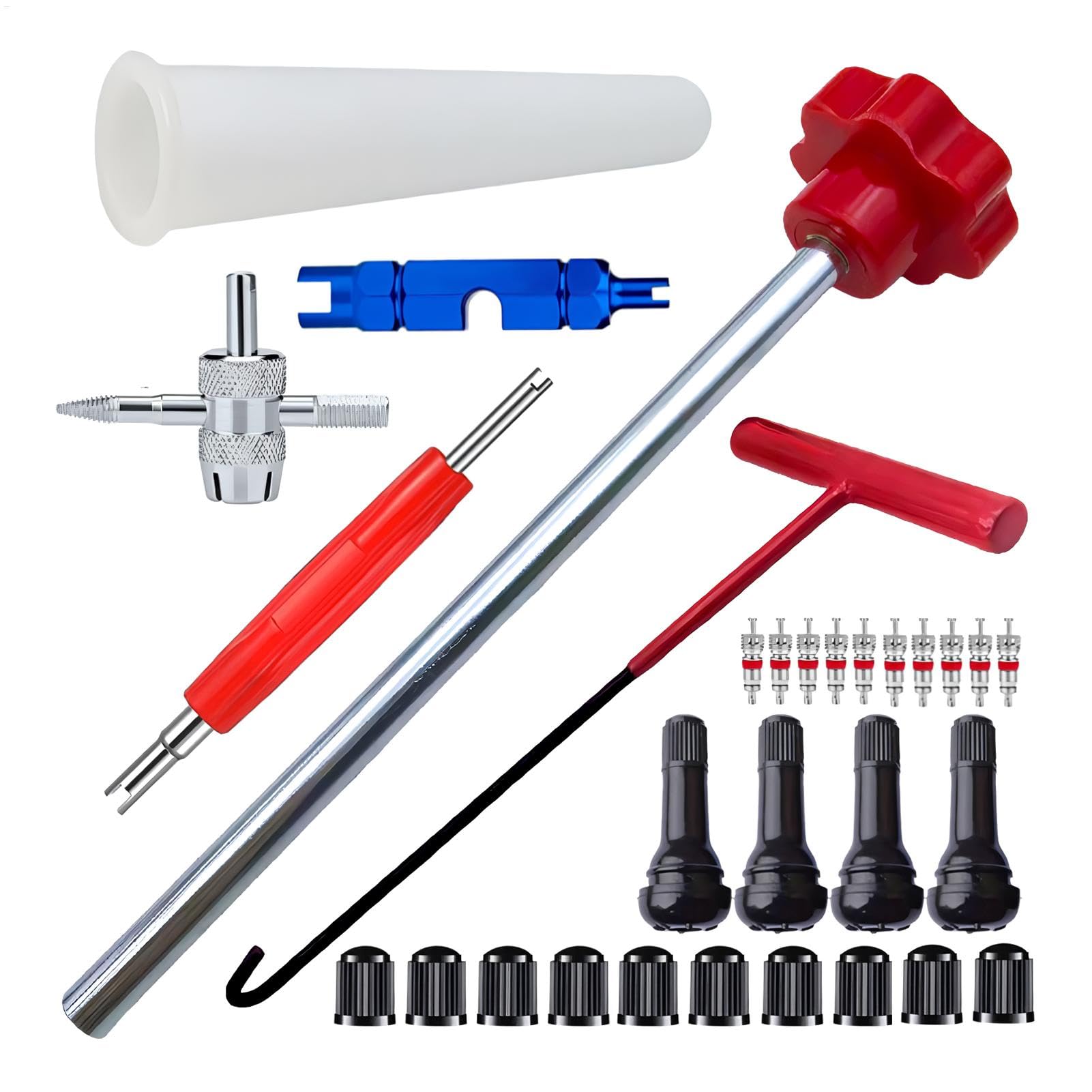 Generico STEM Tool Kit, Tire Installer Tool, Valve Remover Tool, T-Hook Valve STEM Tool, Tire Valve STEM Replacement, 30-Piece Valve STEM Kit, Car Tire Valve Tool, Motorcycle Valve STEM Tool, Generico STEM Tool Kit, Tire Installer Tool, Valve Remover Tool, T-Hook Valve STEM Tool, Tire Valve STEM Replacement, 30-Piece Valve STEM Kit, Car Tire Valve Tool, Motorcycle Valve STEM Tool, von Generisch