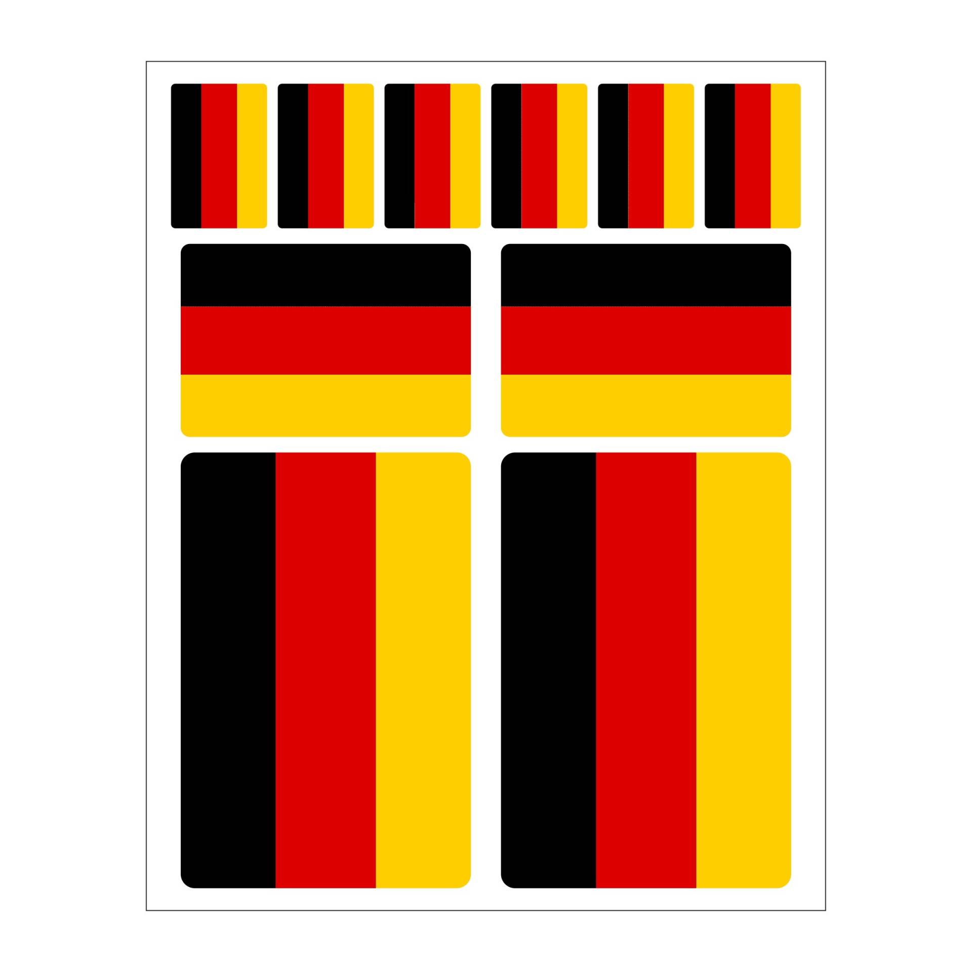 Generisch 10 Stück Deutschland Aufkleber Flaggen Set | Sticker Germany Autoaufkleber von Generisch