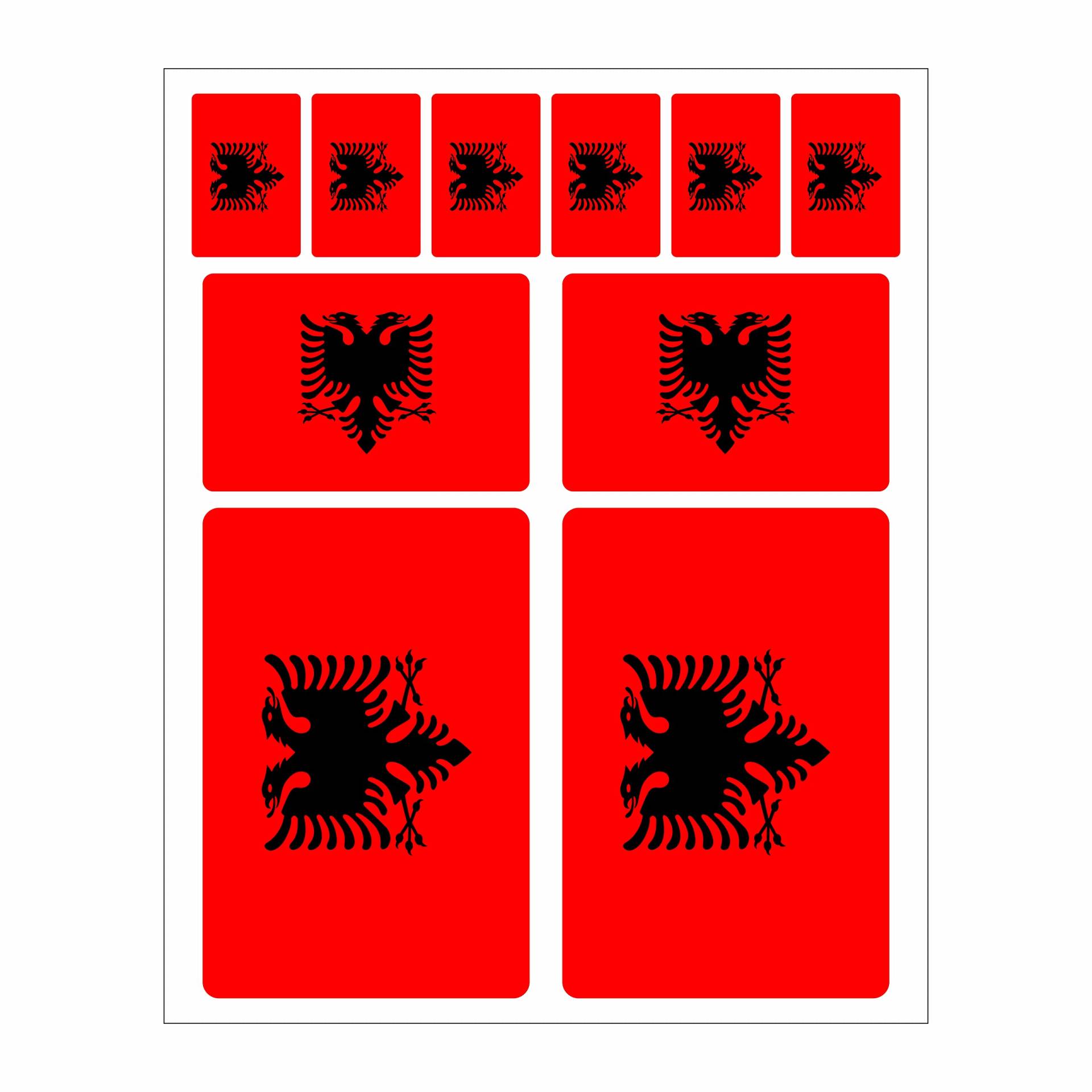 Generisch 10 Stück Flaggen Aufkleber Albanien Set | Sticker Albania Autoaufkleber von Generisch