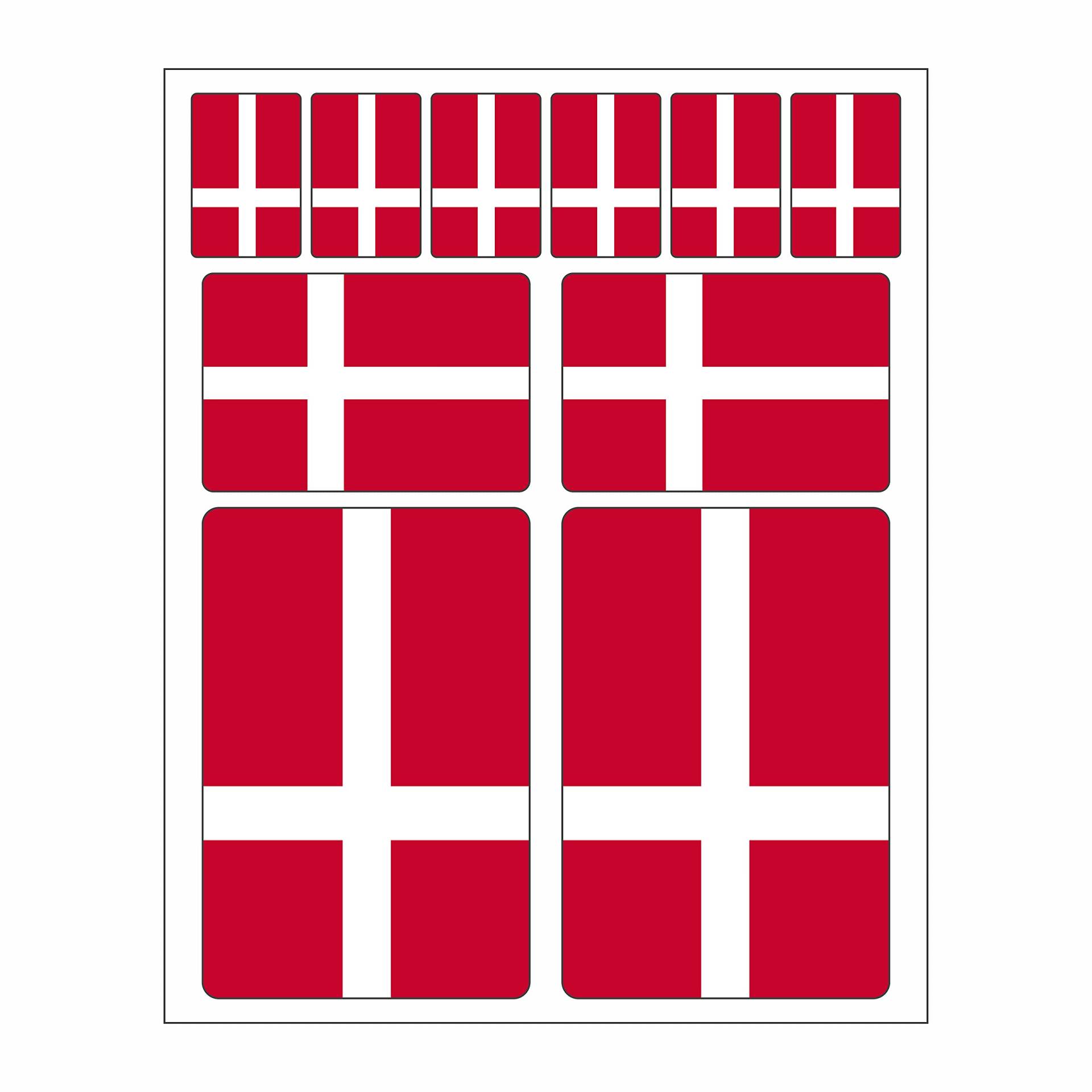Generisch 10 Stück Flaggen Aufkleber Dänemark Set | Sticker Denmark Autoaufkleber von Generisch