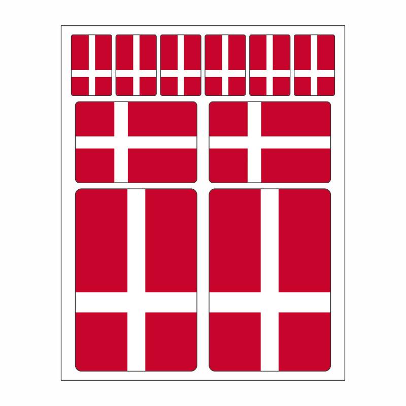Generisch 10 Stück Flaggen Aufkleber Dänemark Set | Sticker Denmark Autoaufkleber von Generisch