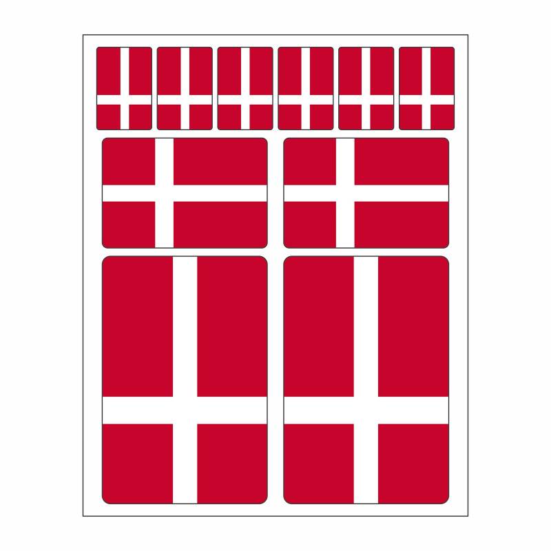 Generisch 10 Stück Flaggen Aufkleber Dänemark Set | Sticker Denmark Autoaufkleber von EsOyl