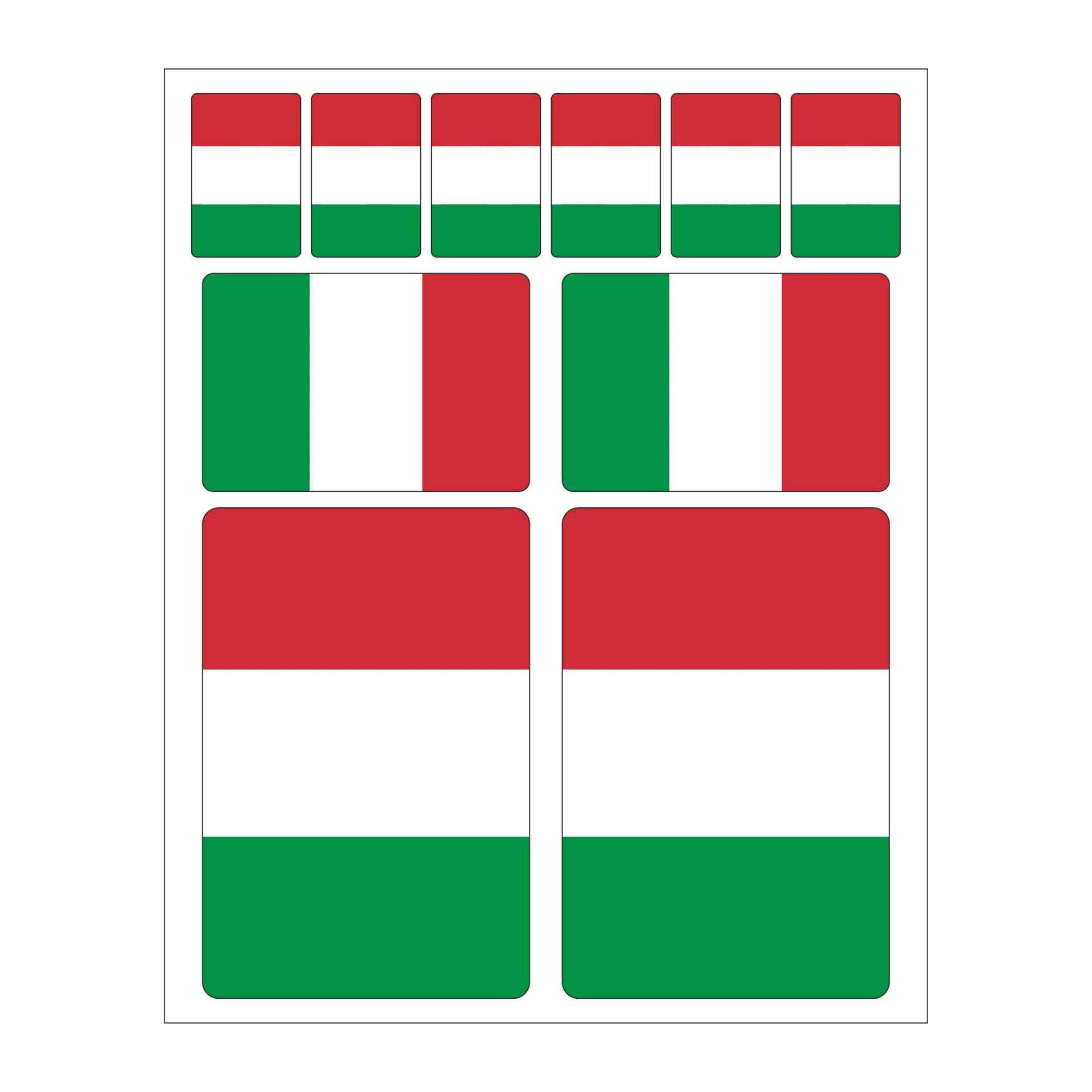 Generisch 10 Stück Flaggen Aufkleber Italien Set | Sticker Italy Autoaufkleber von Generisch