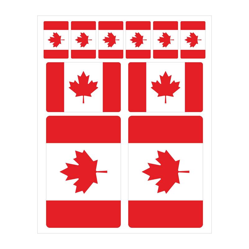 10 Stück Flaggen Aufkleber Kanada Set | Sticker Canada Autoaufkleber von Boppon