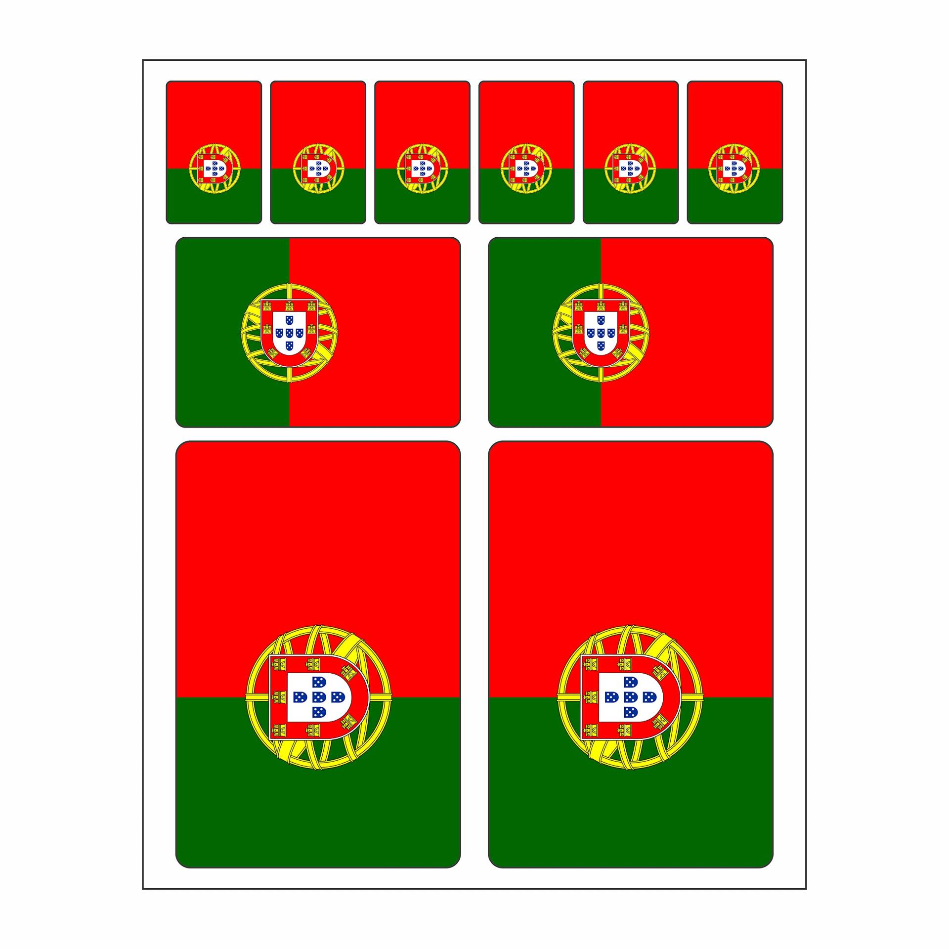 Generisch 10 Stück Flaggen Aufkleber Portugal Set | Sticker Portugiesische Republik Autoaufkleber von Generisch