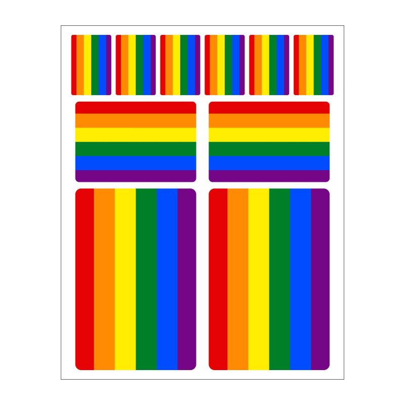 Generisch 10 Stück Flaggen Aufkleber Regenbogen Set | Sticker Gay LGBT Homosexuel Schwul Autoaufkleber von WESKEY