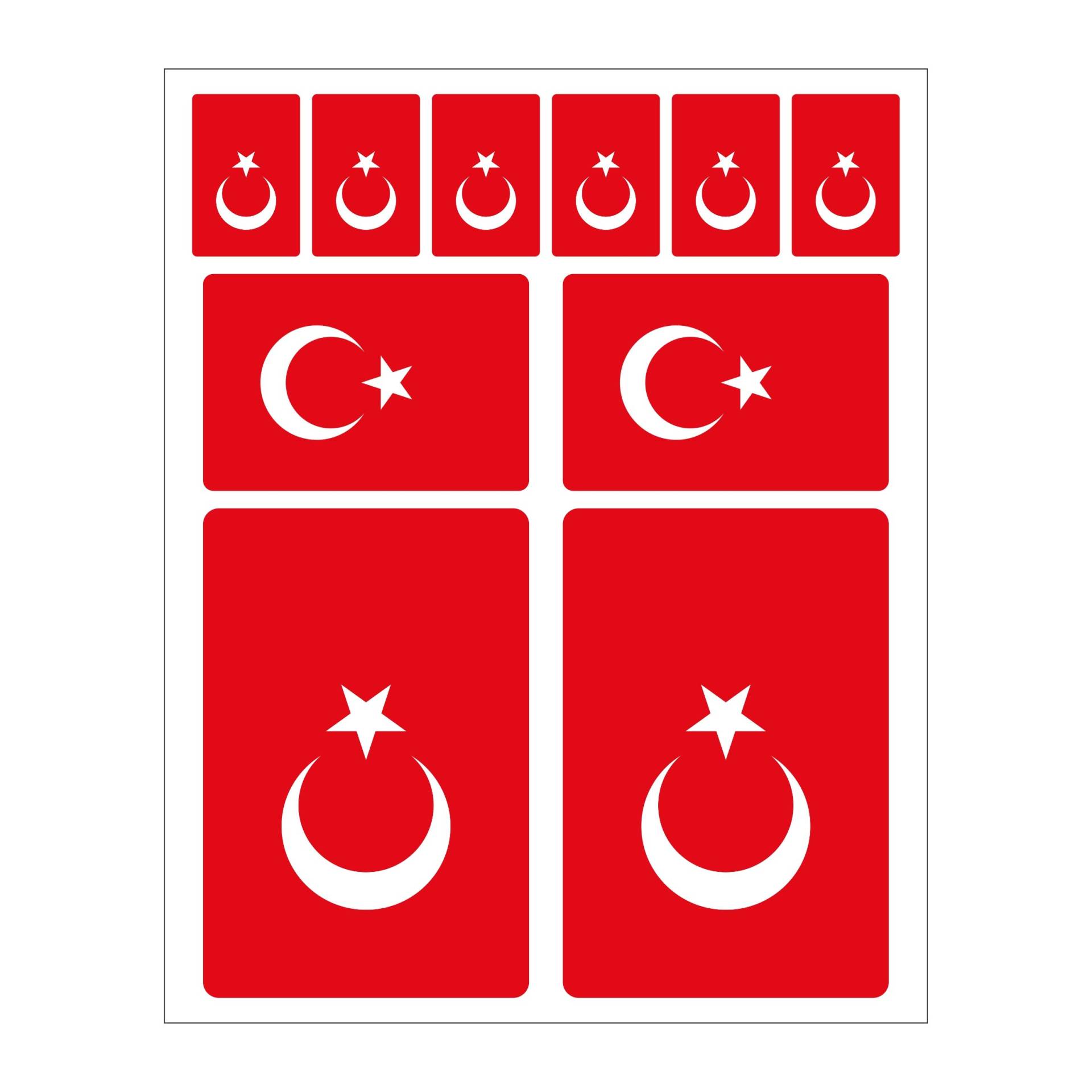 Generisch 10 Stück Flaggen Aufkleber Türkei Set | Sticker Türkiye Autoaufkleber von Generisch