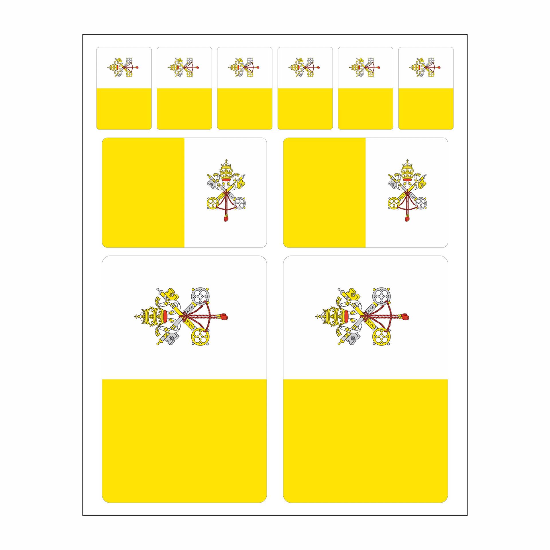 Generisch 10 Stück Flaggen Aufkleber Vatikanstadt Set | Sticker Vatikan City Autoaufkleber von Generisch