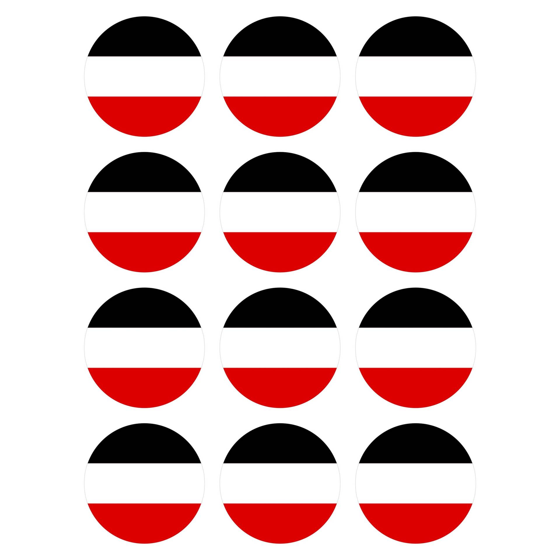 Generisch 12 Stück Aufkleber Deutsches Kaiserreich Reich Flagge Rund 4 cm | Germany Flag | wetterfest & UV Schutz | Set Generisch 12 Stück Aufkleber Deutsches Kaiserreich Reich Flagge Rund 4 cm | Germany Flag | wetterfest & UV Schutz | Set von PGONA
