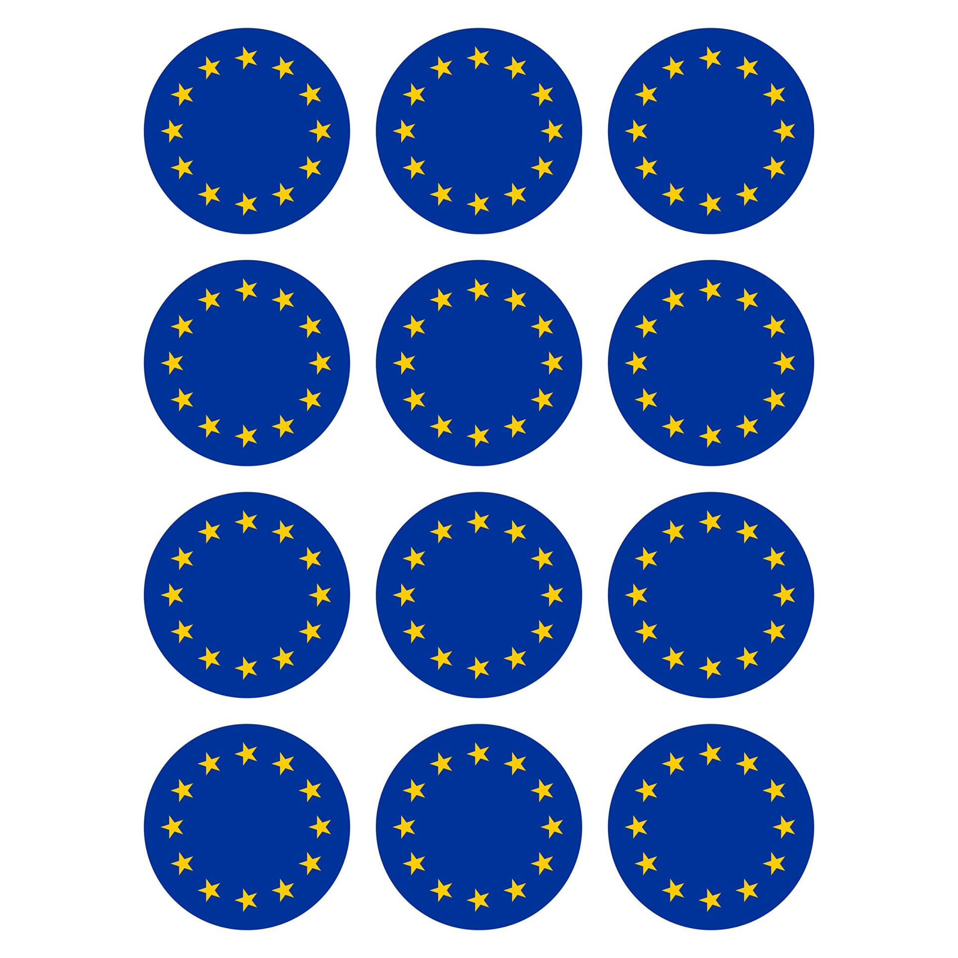 Generisch 12 Stück Aufkleber EU Flagge Rund 4 cm | Europa | Europäische Union | wetterfest & UV Schutz | Set Generisch 12 Stück Aufkleber EU Flagge Rund 4 cm | Europa | Europäische Union | wetterfest & UV Schutz | Set von Grace nnvg