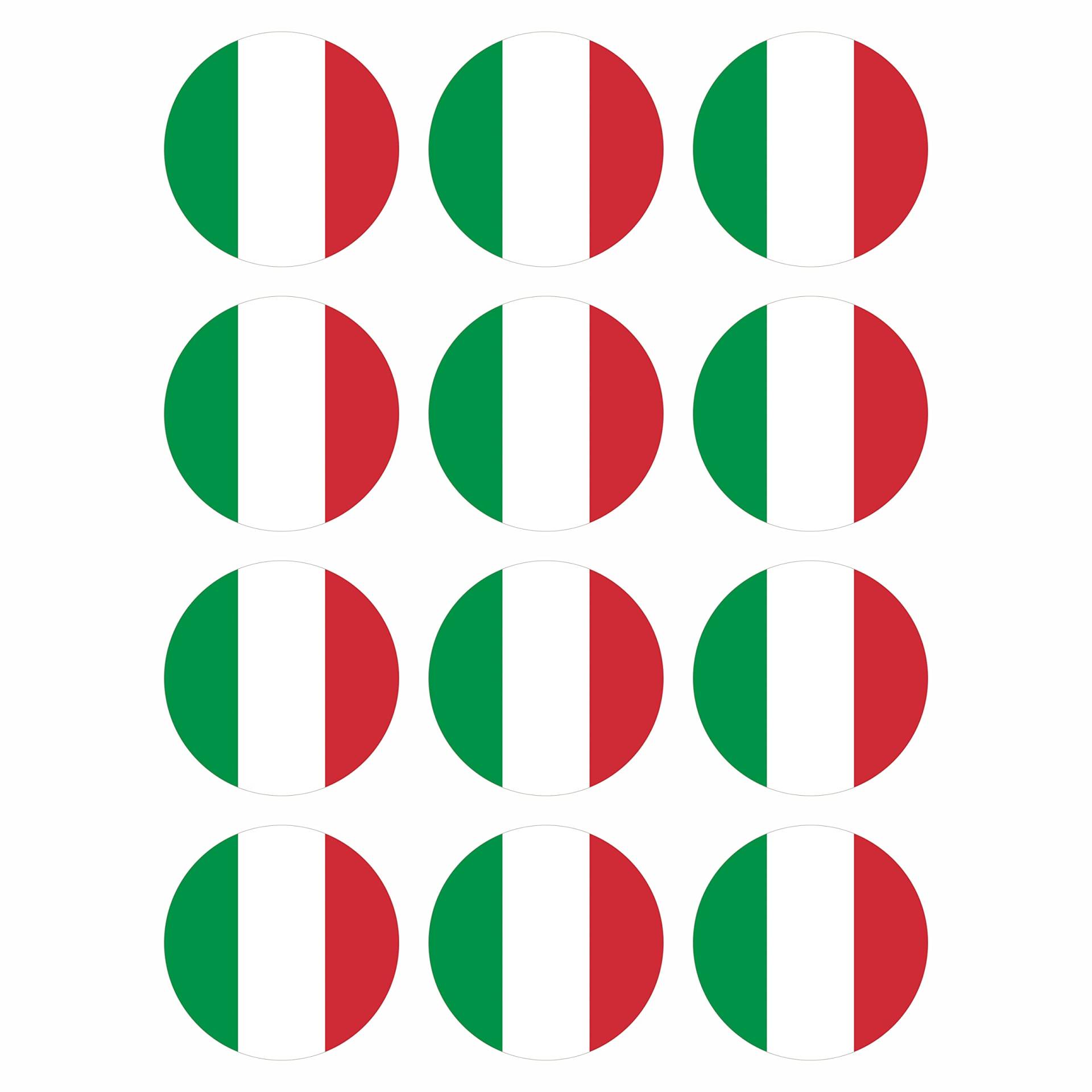 Generisch 12 Stück Aufkleber Italien Flagge Rund 4 cm | Italy Flag | wetterfest & UV Schutz | Set Generisch 12 Stück Aufkleber Italien Flagge Rund 4 cm | Italy Flag | wetterfest & UV Schutz | Set von Generisch
