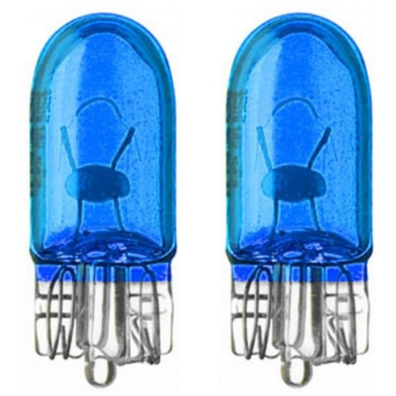 Generisch 2 x Glühlampe 12V 5W W2,1x9,5d Glassockel W5W Blau von Generisch