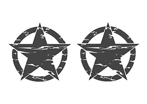 generisch 2 x US Stern Aufkleber Retro Autoaufkleber erhältlich in 15x15cm, 20x20cm, 30x30cm USA Star Army Military Sticker 267/5 (schwarz matt, 40x40cm) von Homry