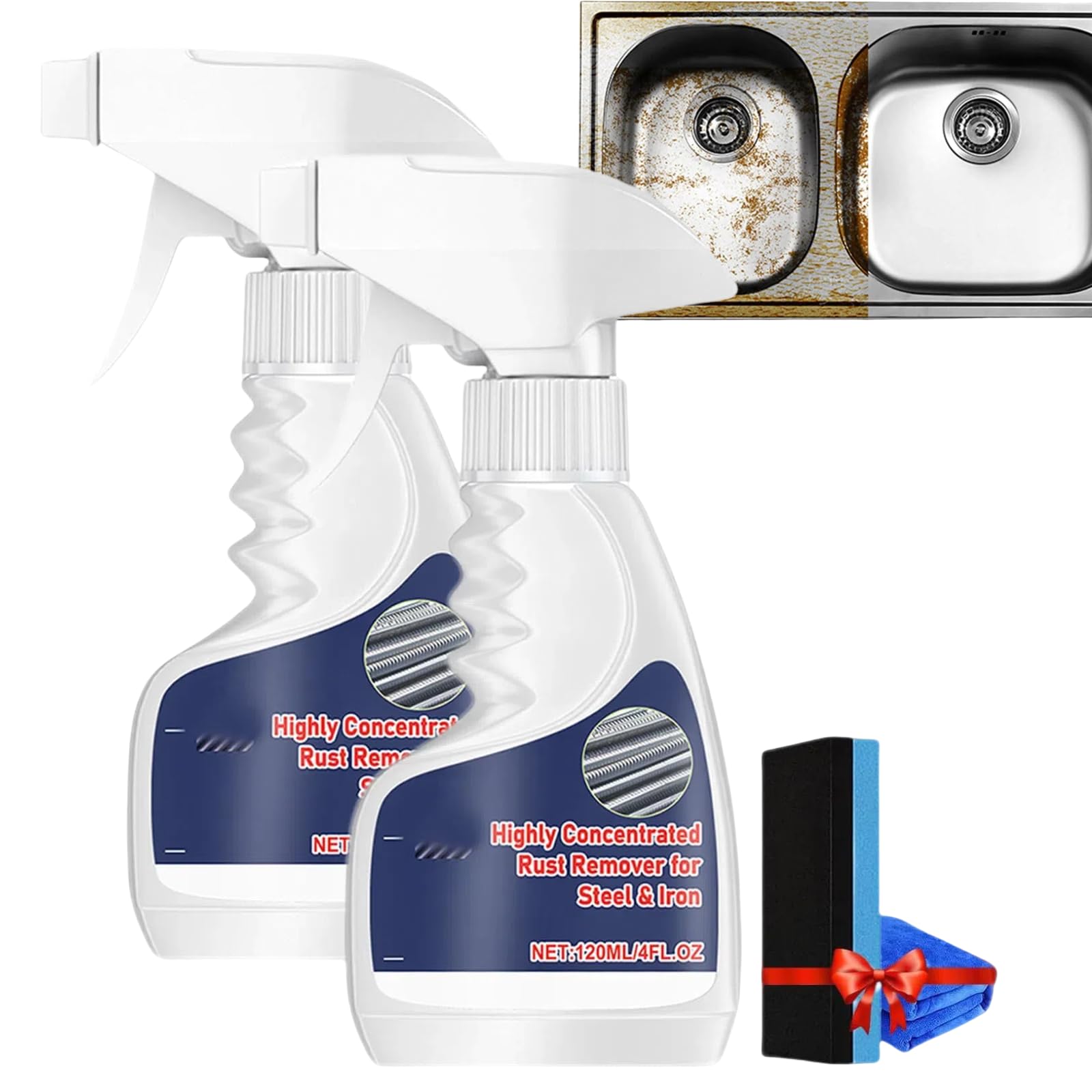 Generisch 2PCS Rostumwandler Spray, 120ml Metall Rostentferner, Starkes Rostlöser für Metall, Leistungsstarker Auto Rostentferner Spray, Hocheffektiver Rostfleckenentferner für Metall Generisch 2PCS Rostumwandler Spray, 120ml Metall Rostentferner, Starkes Rostlöser für Metall, Leistungsstarker Auto Rostentferner Spray, Hocheffektiver Rostfleckenentferner für Metall von Generisch