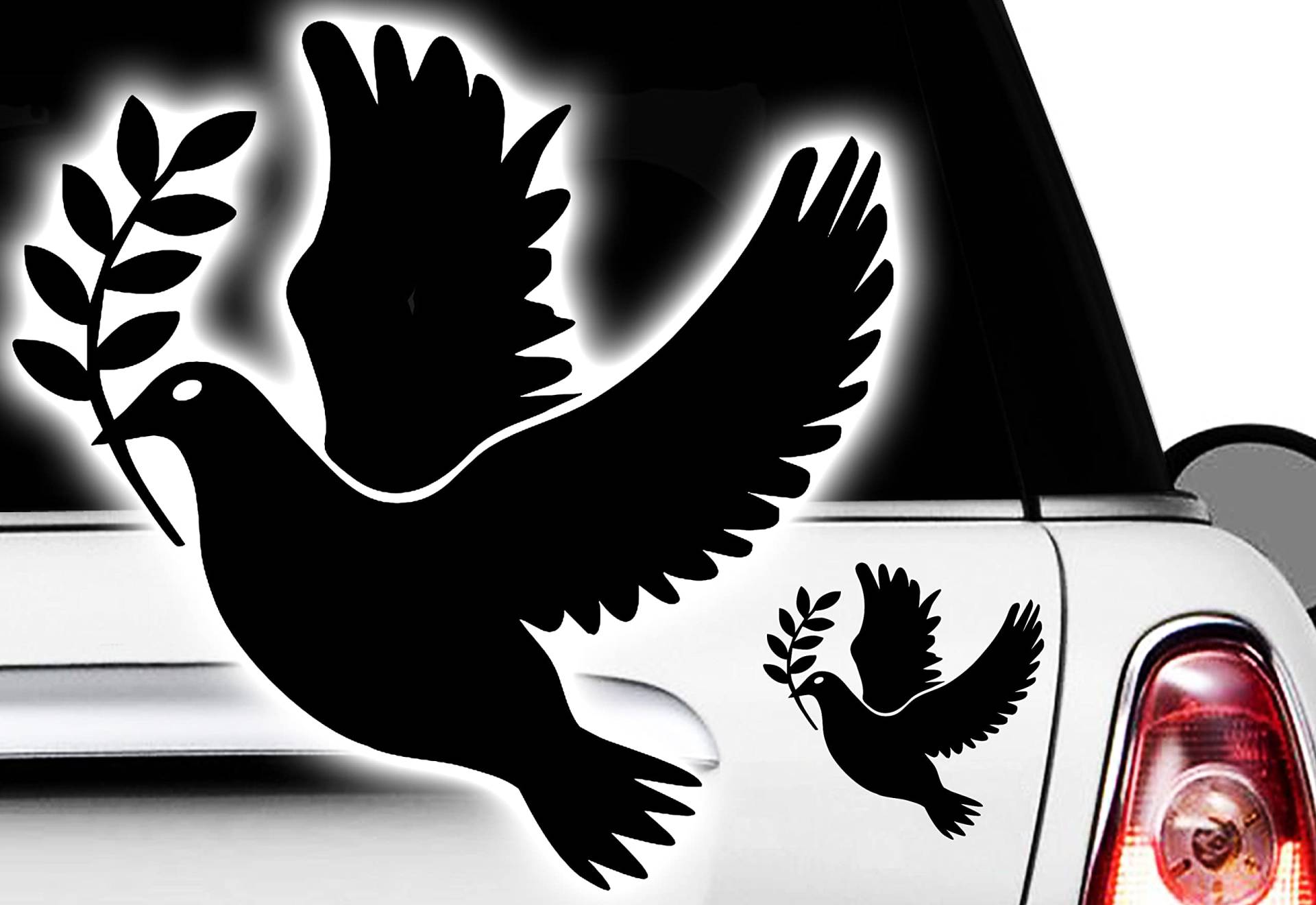 Generisch 2X Aufkleber Peace Friedenstaube Taube Love Sticker Punk 80er Hippie Flower Power Bird Generisch 2X Aufkleber Peace Friedenstaube Taube Love Sticker Punk 80er Hippie Flower Power Bird von Generisch