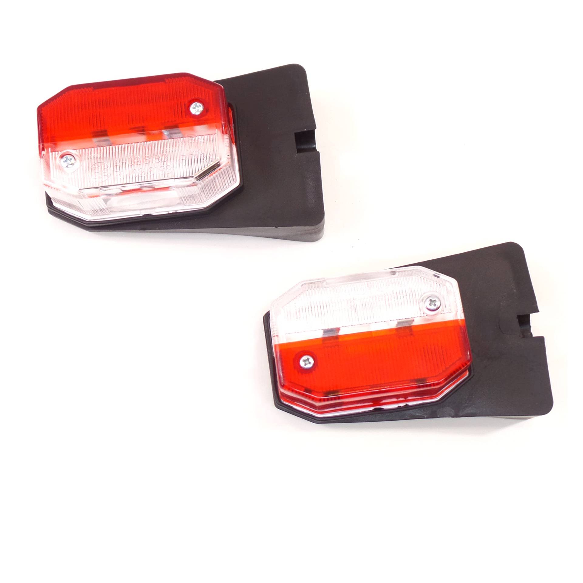 Generisch 2x Positionsleuchte - Begrenzungsleuchte - Umrissleuchte - rot weiß mit Halter FT003-1 von Generisch