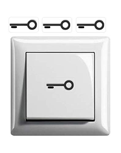 Generisch 3 Stück Schalter Aufkleber Schlüssel Symbol Schalteraufkleber (R75/4) T (2,5 x 1,3 cm) von Generisch