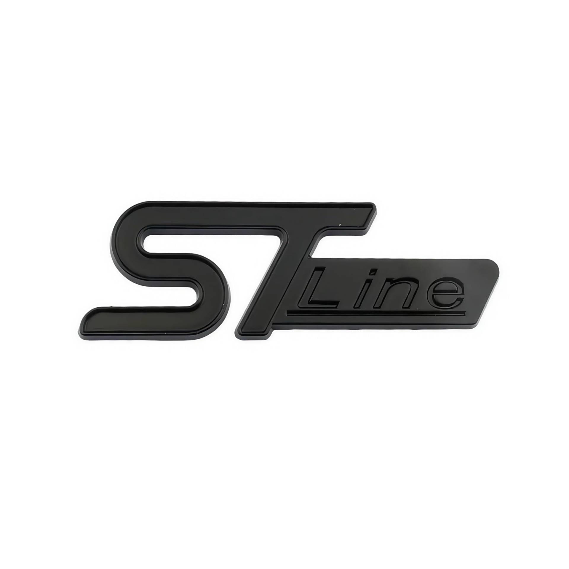 Generisch 3D-Auto-Frontgrill-Kofferraum-Metall-Logo ST Line-Emblem, kompatibel mit Kuga MK3 MK2 MK4 S Max Fiesta ST Line-Aufkleber-Zubehör(Sticker Full Black,100x35mm) von Generisch