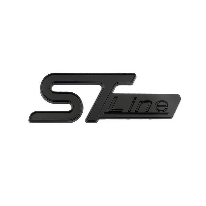 Generisch 3D-Auto-Frontgrill-Kofferraum-Metall-Logo ST Line-Emblem, kompatibel mit Kuga MK3 MK2 MK4 S Max Fiesta ST Line-Aufkleber-Zubehör(Sticker Full Black,100x35mm) von Generisch
