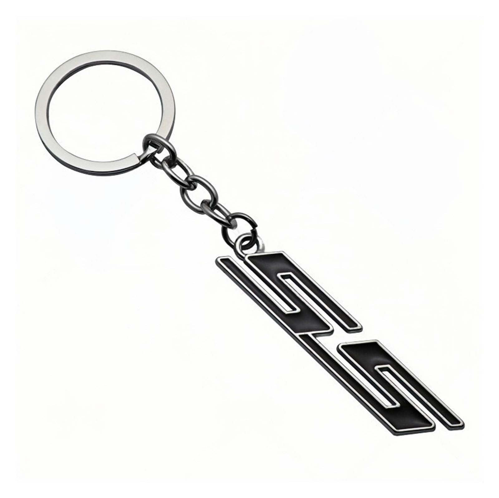Generisch 3D-Metall-SS-Abzeichen-Schlüsselanhänger, kompatibel mit Camaro Equinox Lacetti Impala Z71 Trax Sonic Spark(Black Silver) von Generisch
