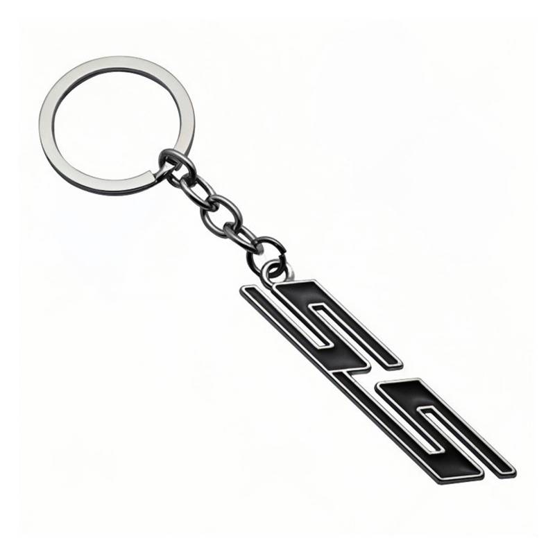 Generisch 3D-Metall-SS-Abzeichen-Schlüsselanhänger, kompatibel mit Camaro Equinox Lacetti Impala Z71 Trax Sonic Spark(Black Silver) von Generisch
