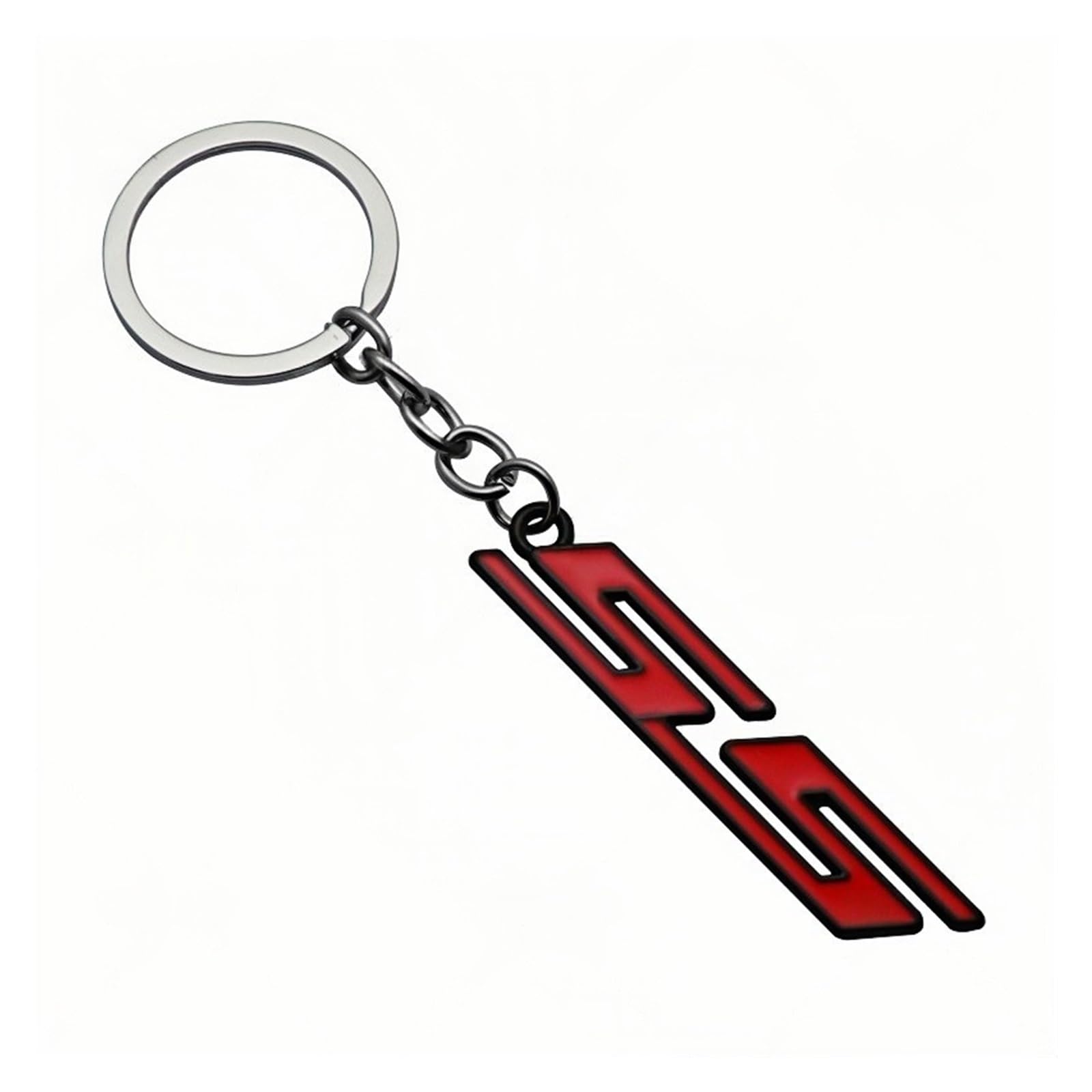 Generisch 3D-Metall-SS-Abzeichen-Schlüsselanhänger, kompatibel mit Camaro Equinox Lacetti Impala Z71 Trax Sonic Spark(Red Black) von Generisch