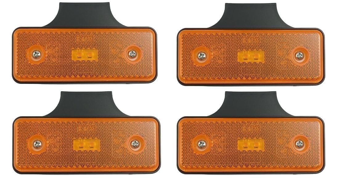 Generisch 4 x LED Seitenmarkierungsleuchten Positionleuchten LKW PKW Wohnwagen Wohnmobil Orange Galben Reflektor Links Rechts mit kabel E9 12v 24v Generisch 4 x LED Seitenmarkierungsleuchten Positionleuchten LKW PKW Wohnwagen Wohnmobil Orange Galben Reflektor Links Rechts mit kabel E9 12v 24v von Generisch