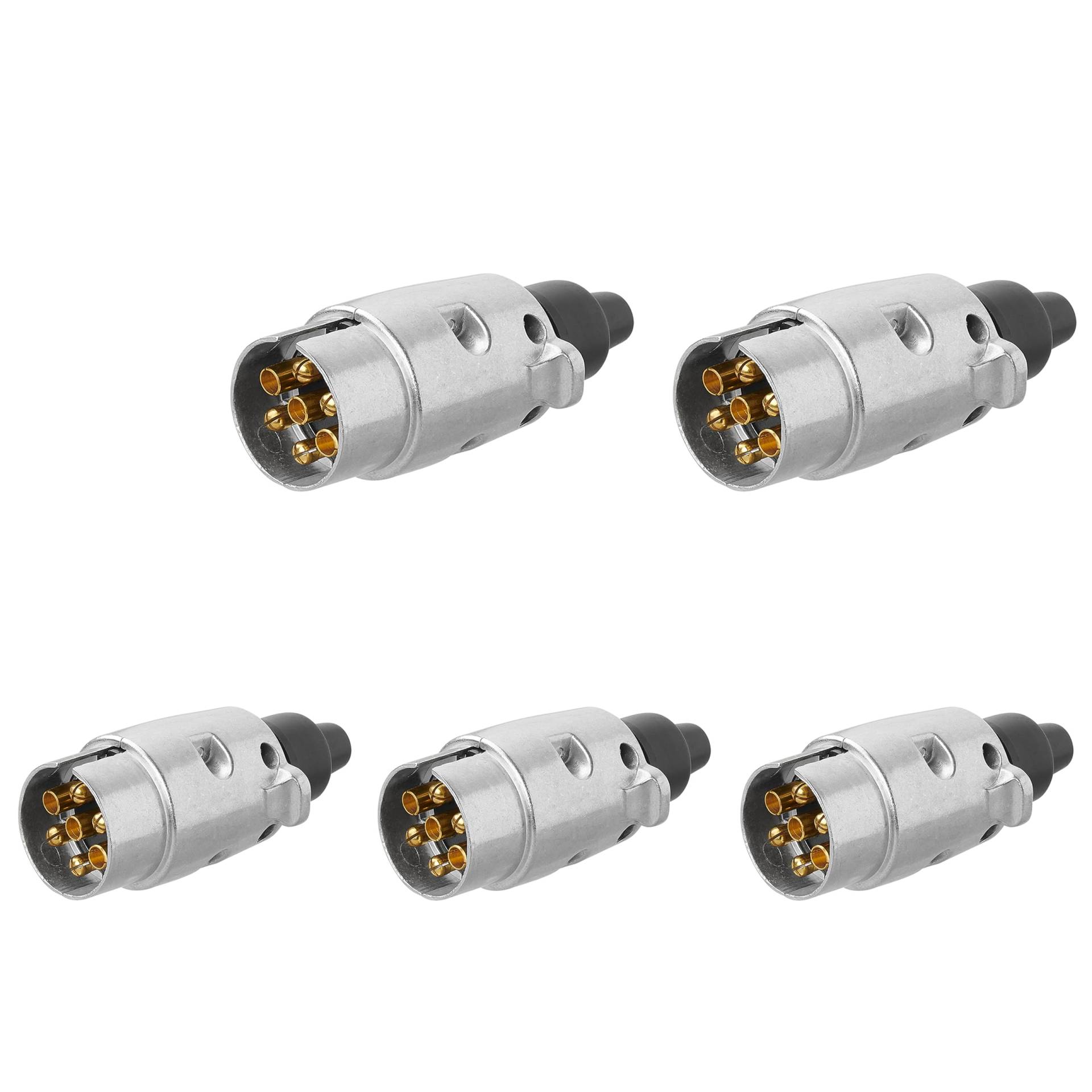 Generisch 5 Stück - 7 poliger Stecker 12V - Metall Gehäuse - Anhänger - PKW - 7 poliger Anschluss Generisch 5 Stück - 7 poliger Stecker 12V - Metall Gehäuse - Anhänger - PKW - 7 poliger Anschluss von Generisch