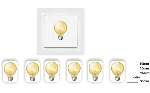Generisch 6 Stück Licht Schalter Symbol Aufkleber, Schalteraufkleber (R77/3) t (15mm) von Generisch