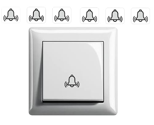 Generisch 6 Stück Schalter Aufkleber Set Glocke Klingel Symbol Schalteraufkleber Schalter Sticker (R23/8) (10 mm) von Mcties