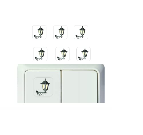 Generisch 6 Stück Schalter Aufkleber Set Laternen Symbol (R23/17) T (3,5 x 3,5 cm) von Generisch