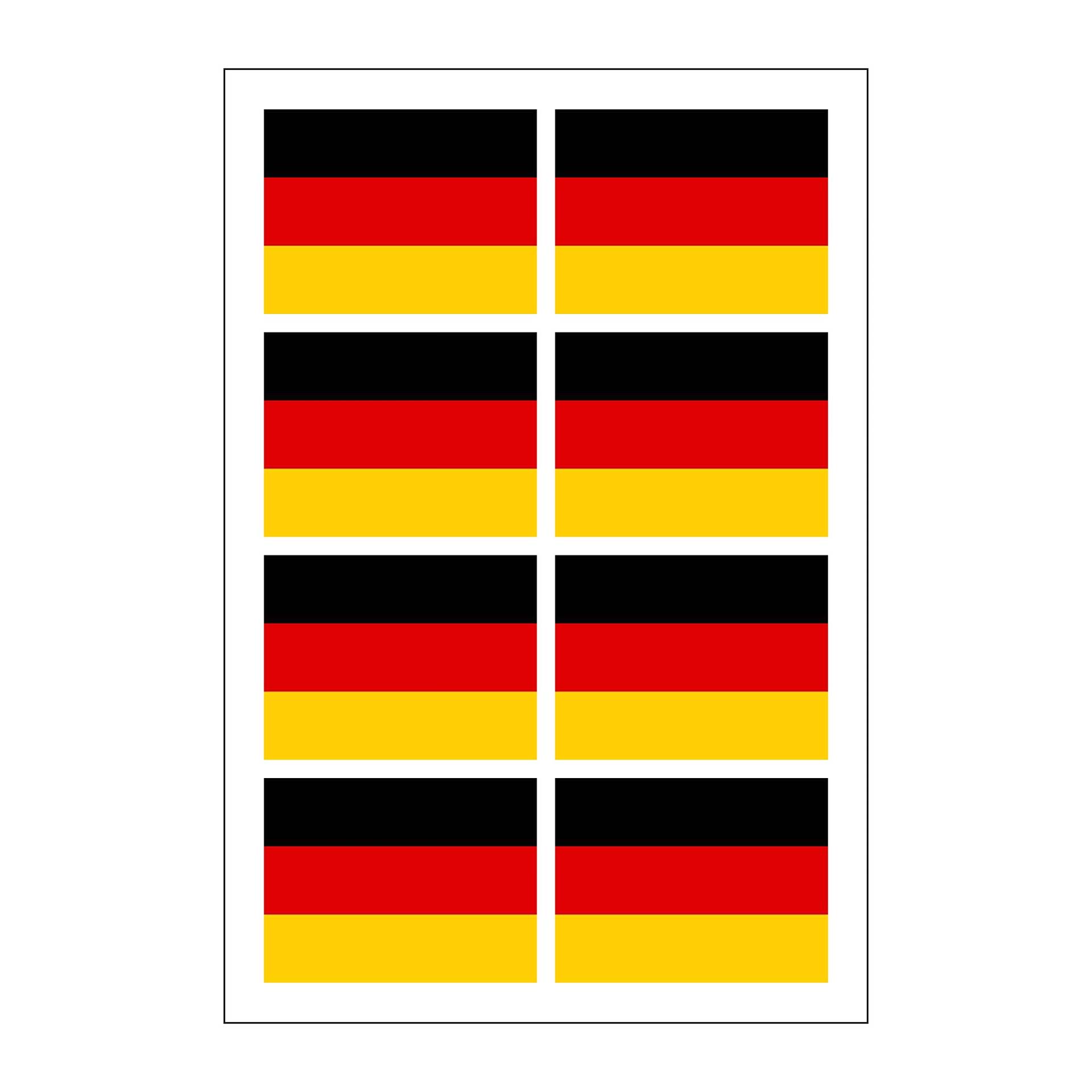 Generisch 8 Stück Aufkleber Deutschland Flaggen Set | Sticker Germany Autoaufkleber von Generisch